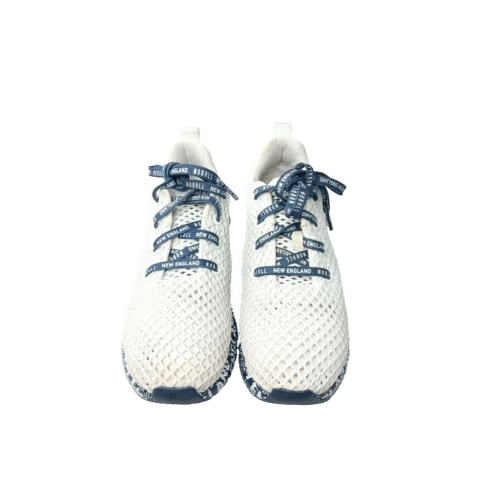 NOBULL New England Diamond Mesh Runner Shoes Women's Size 9.5 White & Blue - Picture 4 of 9